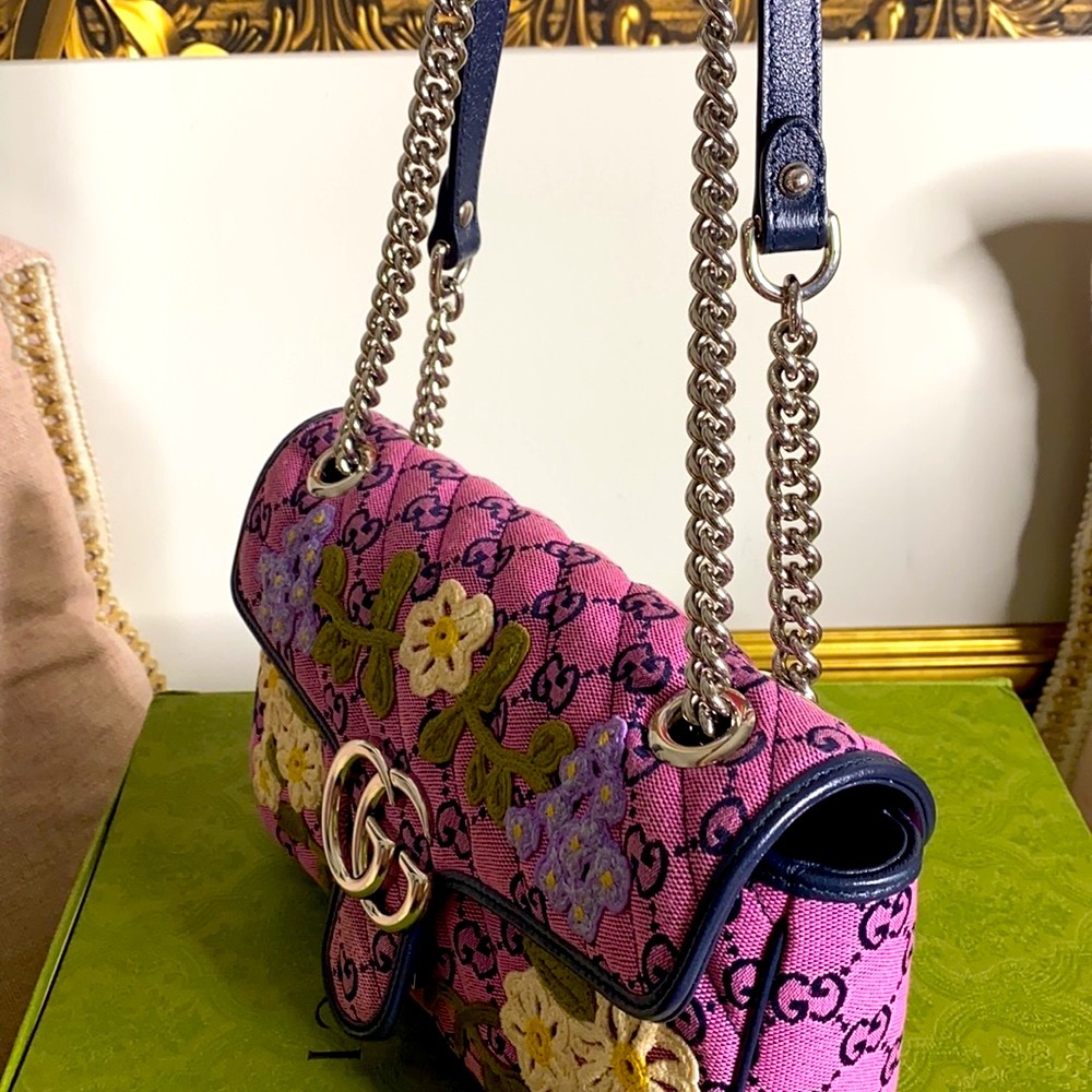 Gucci GG Marmont multicolored shoulder bag. - Picture 4 of 5